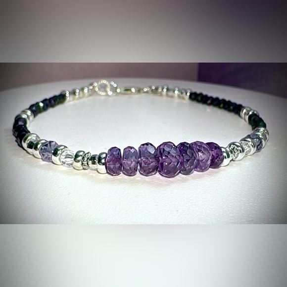 ✨RARE✨ Alexandrite Purple Spinel Gemstone Bracelet in Sterling Silver - Picture 1 of 10